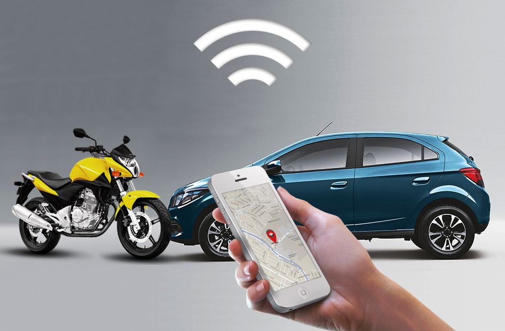 [Imagem de uma moto de entrega com fundo urbano]